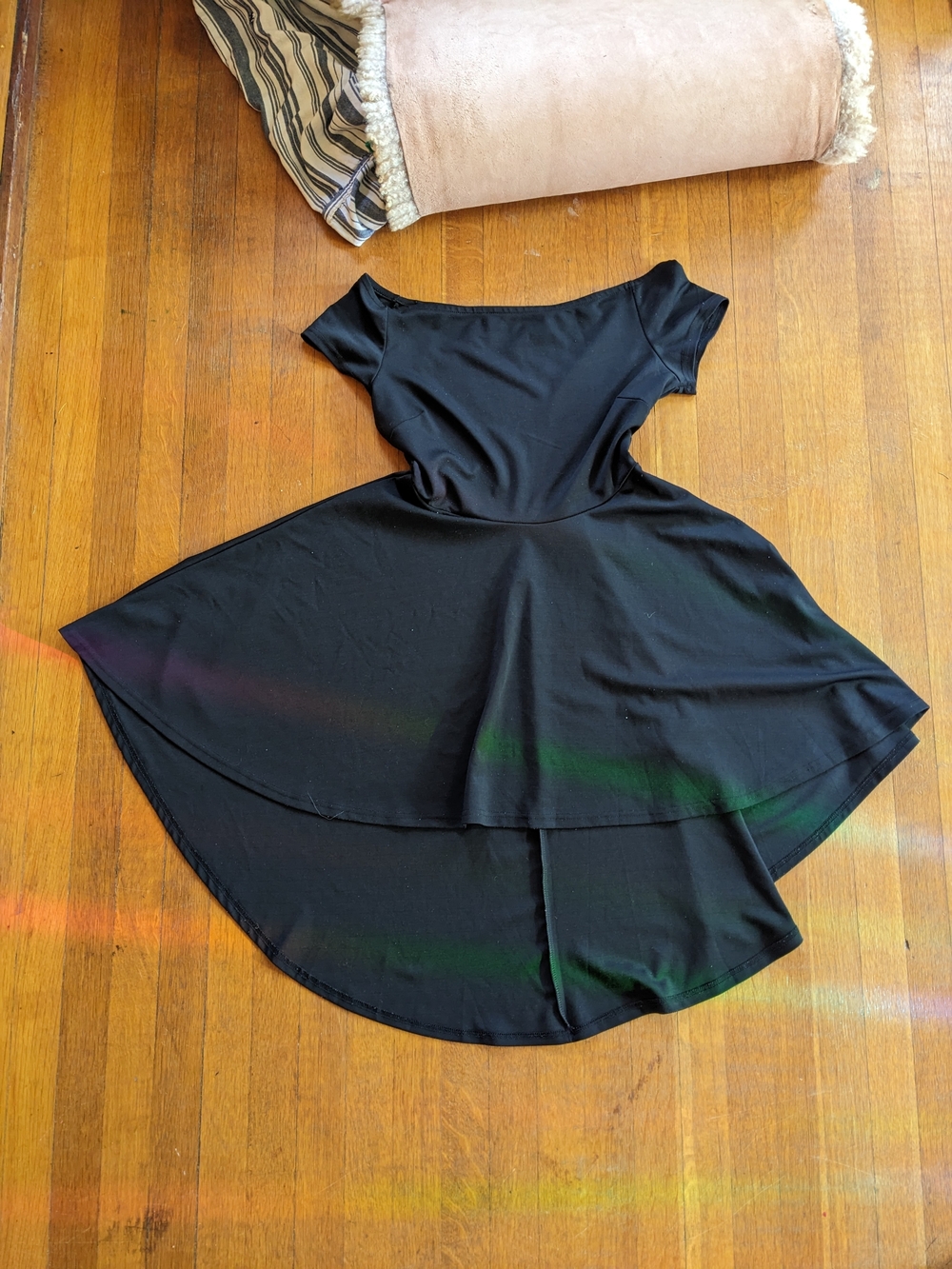 Black Off-shoulder Twirl Dress
